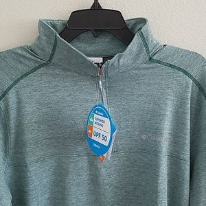 NWT COLUMBIA HALF ZIP LONG SLEEVE WICKING UPF SUN